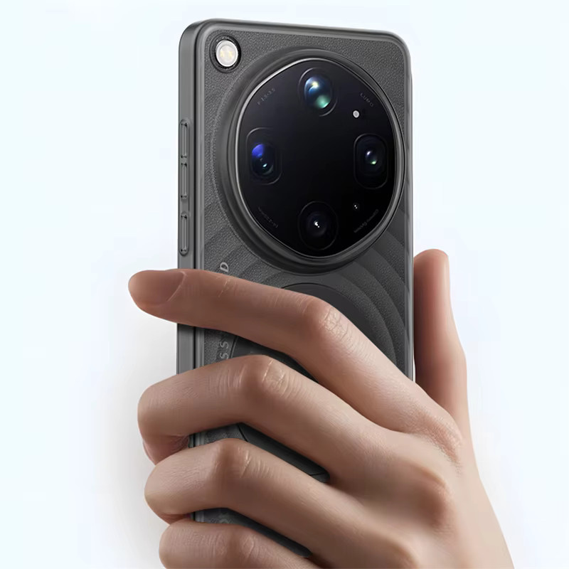 Transparente Vivo X300 Ultra Handyhülle mit Wellenmuster und MagSafe Magnetfunktion in Schwarz - Bild 3