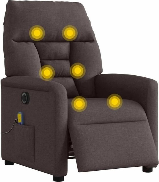 vidaXL Elektrischer Massagesessel in Dunkelbraun mit Stoffbezug und Armlehnen - Bild 1