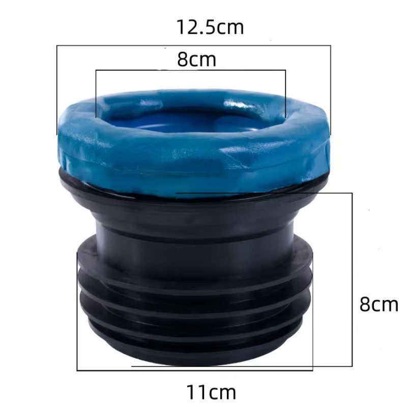 Geruchsdichte WC-Dichtung aus Kunststoff, Anti-Leckage Gummi-Dichtring in Blau - Bild 2