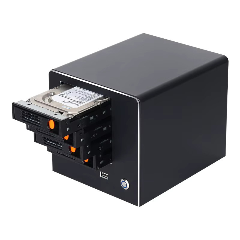 BEBEPC N2940/N150 NAS Mini-PC mit 4x 2,5/3,5 Zoll SATA-Festplatten-Plätzen, Intel Prozessor, 4x USB, Schwarz - Bild 2