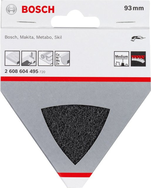 Bosch Schleifvlies Medium für Holz, Metall und Lack, Körnung K180, Durchmesser: 93 mm, Farbe: Schwarz - Bild 1