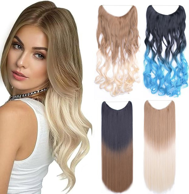 Jeedou Haarverlängerung, synthetisch, mehrfarbig, Ombre, Damen - Bild 1