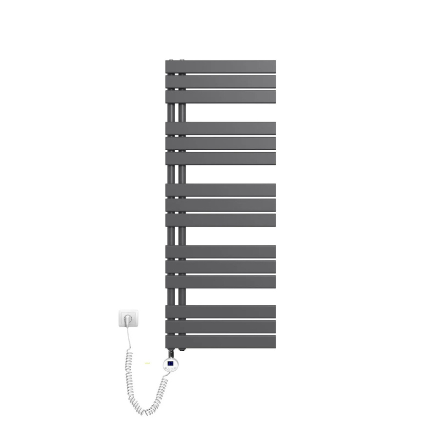Emke Elektrischer Handtuchheizkörper mit Thermostat und Timer, Anthrazit, Höhe: 132 cm, 800W - Bild 2