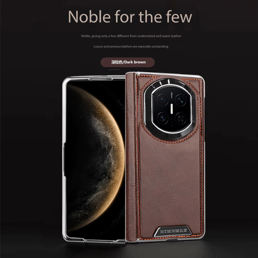 Leder-Handyhülle für Huawei Mate X7 X6 X5 X3 in Braun mit magnetischer kabelloser Ladefunktion und galvanisiertem Schutz - Bild 4