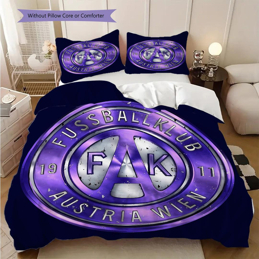 FK Austria Wien Bettwäsche Set mit Reißverschluss, bestehend aus 1 Bettbezug und 2 Kissenbezügen, B/T/H: 260 x 240 cm - Bild 4