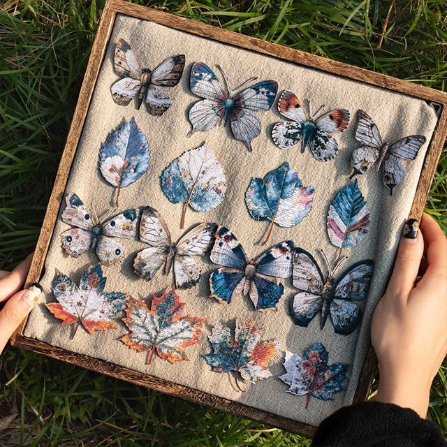 10 Blatt Vintage Distressed Forest Hartkartenaufkleber mit Retro-Waldmuster in Multicolour aus Papier für dein Tagebuch und Sammelalbum - Bild 1