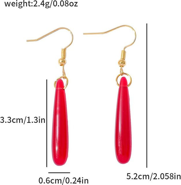Ohrstecker Ohrhänger, Metall, Gold, Unisex, red - Bild 1