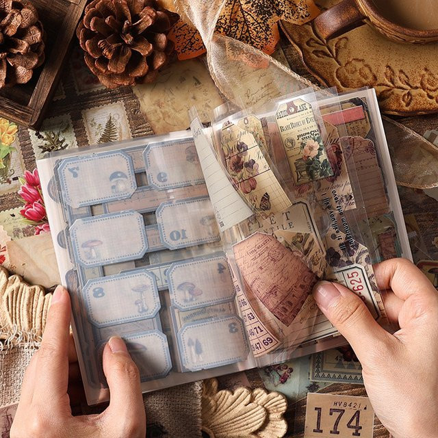 20 Blatt Vintage Scrapbooking Aufkleber aus PET für kreatives DIY Journaling und Collage in Multicolour - Bild 1