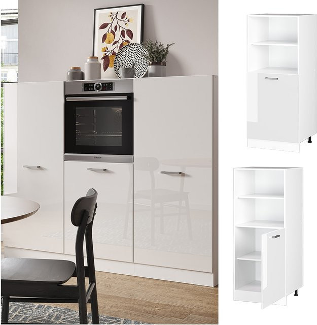 Vicco R-Line Backofenumbauschrank Küchenschrank in Weiß Hochglanz, Breite: 60 cm - Bild 1