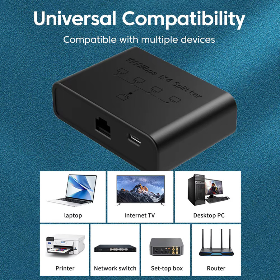 Olaf 4-in-1 Gigabit Ethernet Netzwerk-Switch mit 1 GbE RJ45 Ports in Schwarz oder Weiß - Bild 4