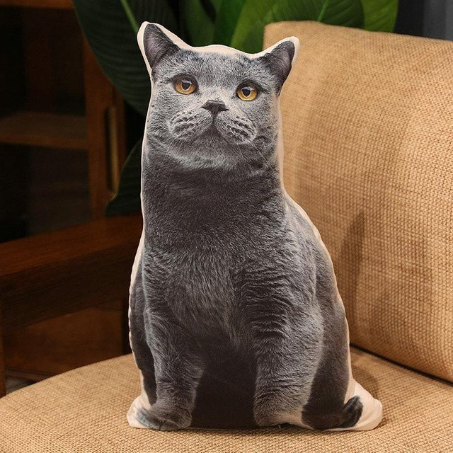 BC Pet Supplies Britisch Kurzhaar Katze Plüschtier, 50cm, Grau - Bild 1