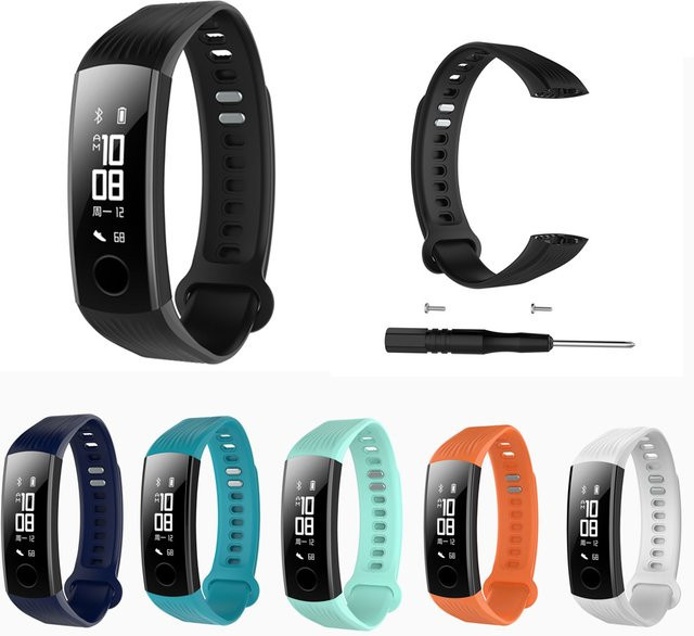FIFATA Silikon Sportarmband für Huawei Honor Band 3 in Schwarz - Bild 1