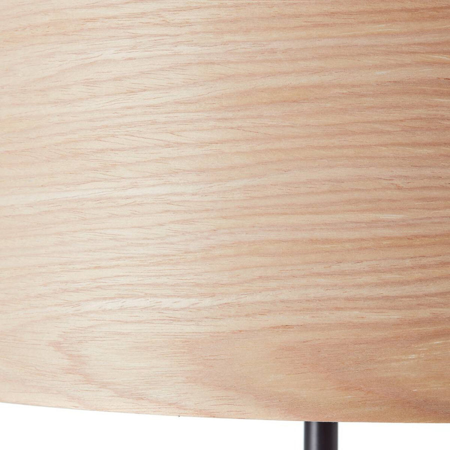 Brilliant Stehlampe Romm aus Holz und Metall in Schwarz und Hell, Höhe: 161,5 cm, Durchmesser: 38 cm, E27 Fassung mit Fußschalter - Bild 2