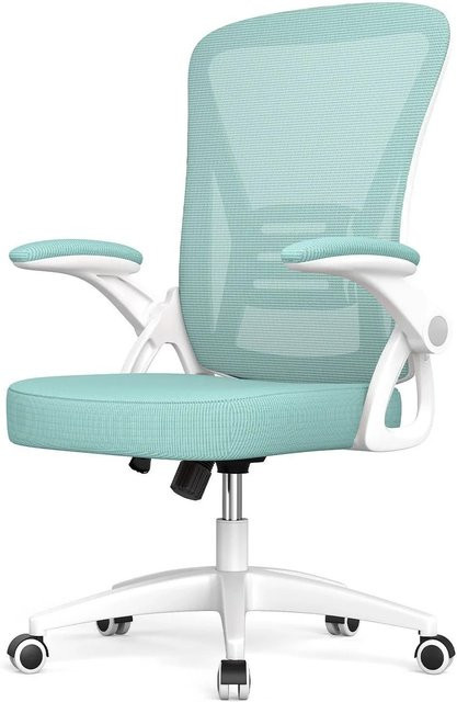 Rattantree Ergonomischer Drehstuhl mit Klapparmlehnen und Mesh Rückenlehne in Grün - Bild 1