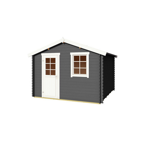 Lasita Gartenhaus Wels 3 aus Fichtenholz mit Satteldach in Carbongrau, B/T/H: 339,8 x 320 x 245,1 cm - Bild 2