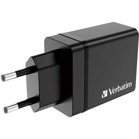 Verbatim CHR-30EU1 USB Ladegerät 30W mit 1x USB-C und 3x USB-A in Schwarz