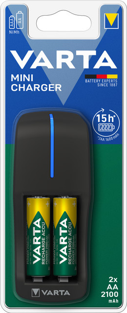 Varta Easy Mini Charger Ladegerät in Schwarz und Blau - Bild 1