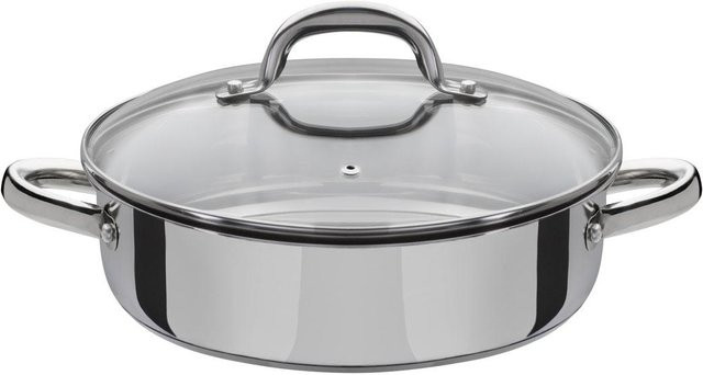 GSW Servierpfanne Montreal aus Edelstahl mit Glasdeckel, Silber, Durchmesser: 24 cm - Bild 1