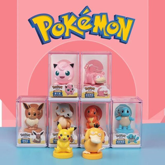 Pokémon Mini-Figuren mit Display-Box, Pikachu, Psyduck, Set / Bundle - Bild 1