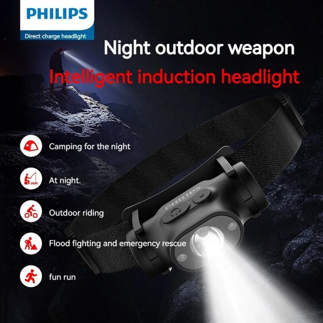 Philips LED Scheinwerfer mit Bewegungssensor und USB-C Ladefunktion in Schwarz - Bild 1