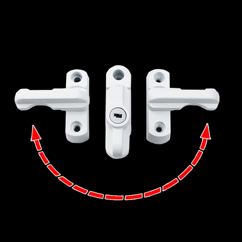 Sicherheits-Fensterschloss aus Legierung mit Schlüssel in Weiß als Diebstahlsicherung und Begrenzungsschloss für UPVC-Fenster und Türen - Bild 4