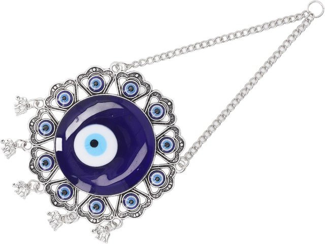 GoolRC Böses Auge Wandornament aus Zinklegierung und Glasur in Weiß und Blau - Bild 1