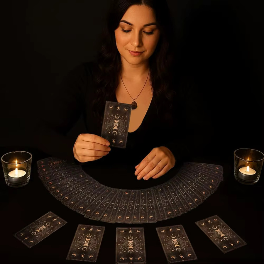 100 Stück leere Tarotkarten mit Design auf der Rückseite zum Beschriften, Breite: 6,9 cm, Höhe: 11,8 cm - Bild 4