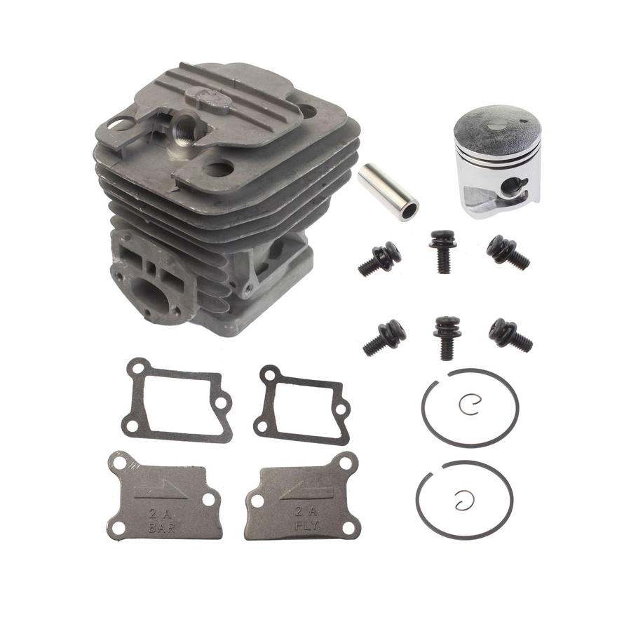 Zylinderkolbenbaugruppe in Silber für Partner Kettensägen P340 P350S P360S mit 40,5 mm Durchmesser - Bild 2