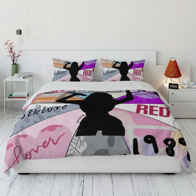 Bettwäscheset Flylo Taylor Swift 3D-Druck mit Bettbezug und Kissenbezug, Multicolor, B/H: 135 x 200 cm - Bild 1
