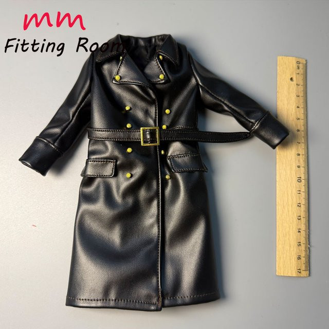JIAOU DOLL Leder-Windbreaker-Mantel, Zubehör, Schwarz, Maßstab 1:6 - Bild 1