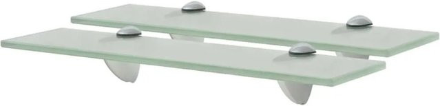 vidaXL Schweberegale aus gehärtetem Sicherheitsglas, 2er Set, transparent, B: 40 cm, T: 10 cm, Dicke: 8 mm - Bild 1