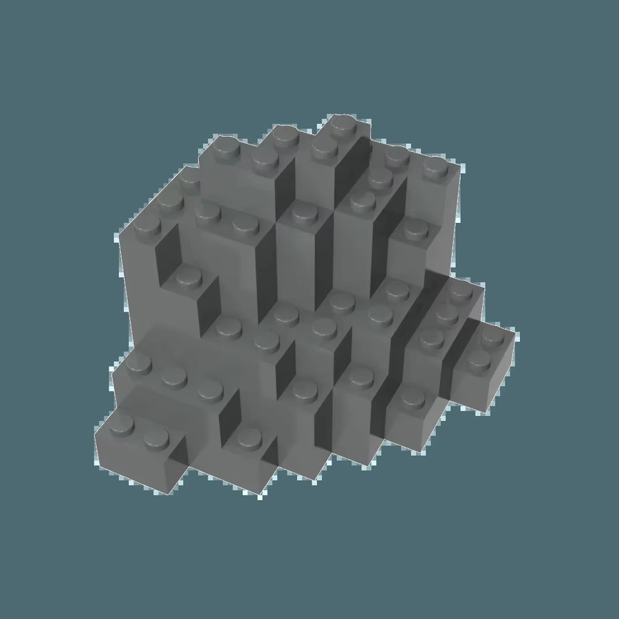 Gobricks GDS-2169 Rock Brick, Bausteine, Grau - Bild 2