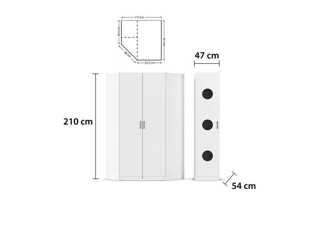 RAUCH ORANGE Allrounder Wäscheschrank mit Eckschrank, Alpinweiß - Bild 2