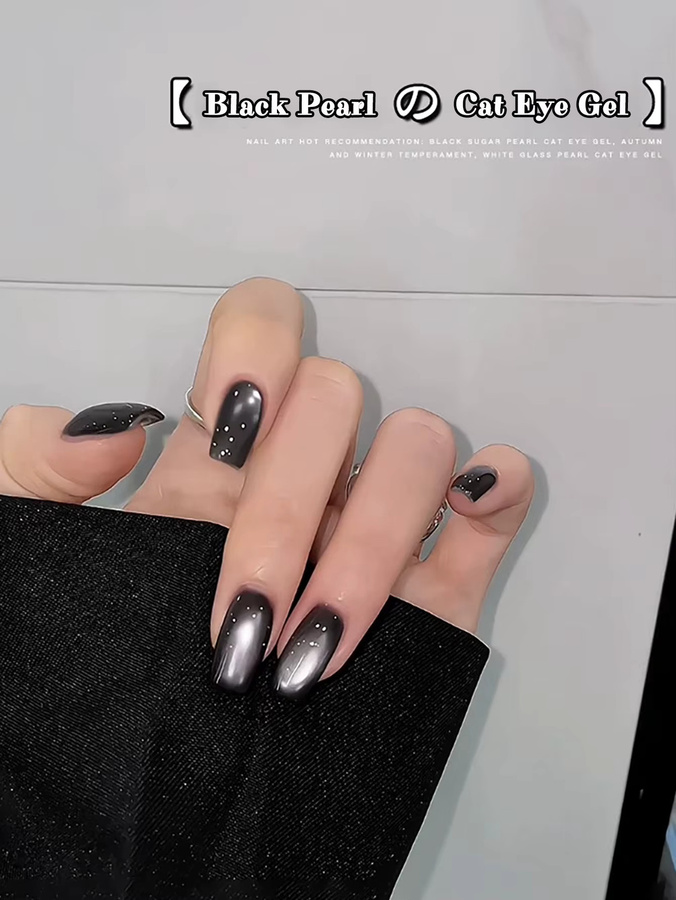 MISS SHAKA Black Crystal Cat Magnetisches Gel, Glitzer-Nagellack, Black - Bild 5