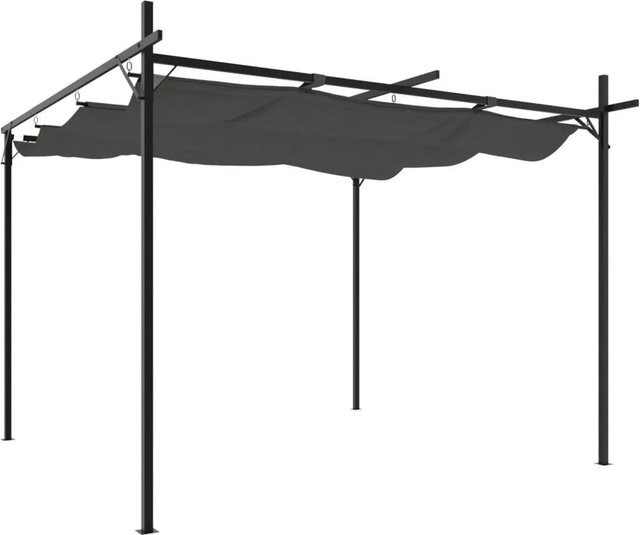 DELUKE Terrassenüberdachung OLIMP mit Schiebedach in Anthrazit, B/T/H: 295 x 292 x 230 cm - Bild 1