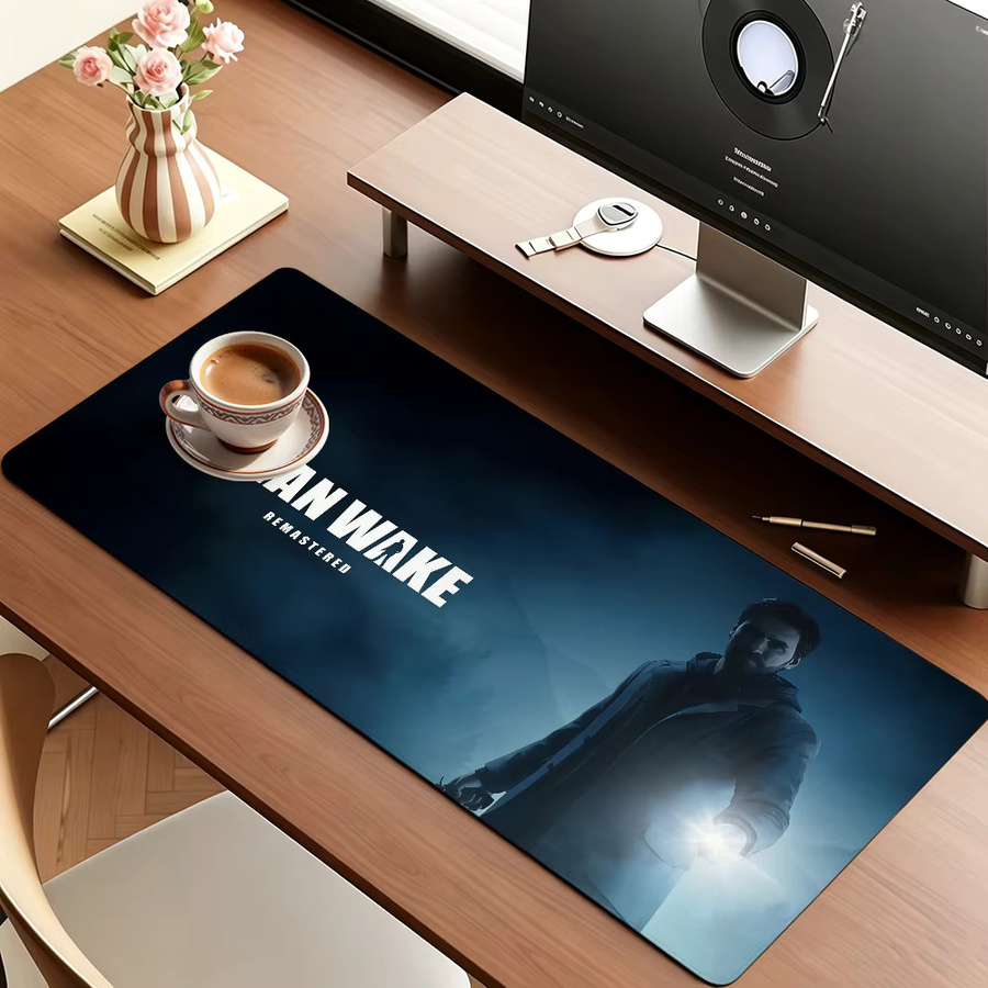 Games A-Alan W-Wake Gaming Mauspad in Blau mit rutschfester Gummierung und verstärkten Kanten - Bild 6