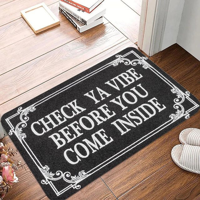 Rutschfeste Fußmatte Lodestar mit Spruch für Wohnzimmer, Küche oder Schlafzimmer, Schwarz, B/T/H: 75 x 45 x 1 cm - Bild 1