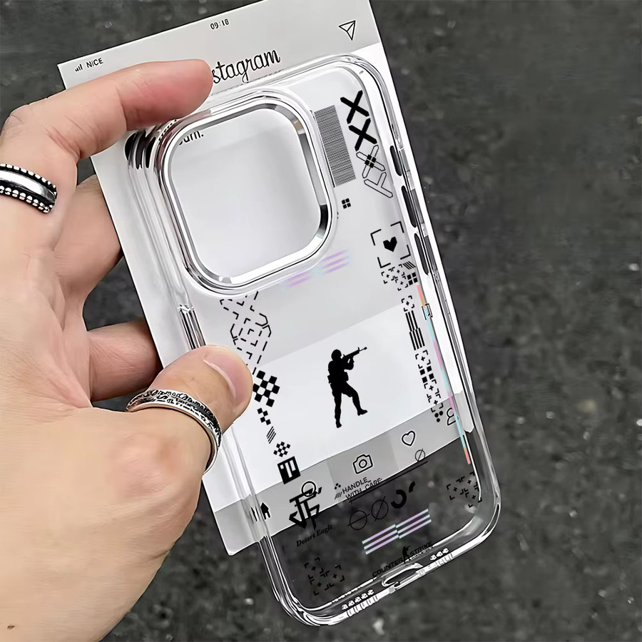Transparente Handyhülle im Counter Strike CS GO Design für Apple iPhone 11 bis iPhone 17 Pro Max Softcover - Bild 2