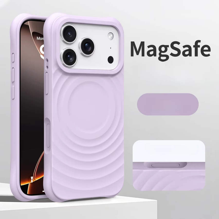 Apple Wasserwellen-Silikonhülle für iPhone 16, 15, 14 Pro Max in Grün mit MagSafe Magnetischer Stoßfeste Schutz - Bild 3