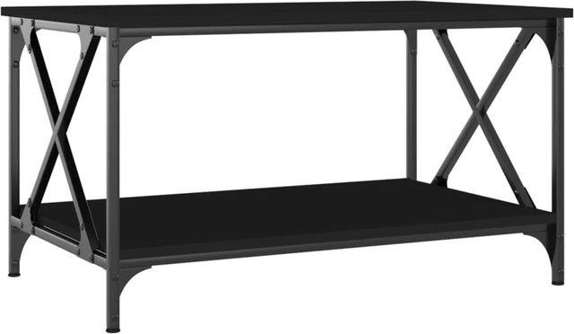 vidaXL Couchtisch in Schwarz aus Holzwerkstoff und Eisen mit klassischem Design, B/T/H: 80 x 50 x 45 cm - Bild 1