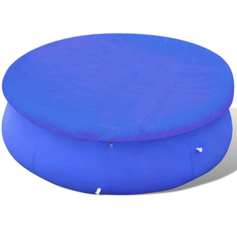 Runde PE-Poolabdeckung für Aufstellpools, Durchmesser: 460 cm, Dunkelblau, Wasserdichte Abdeckplane aus Polyethylen mit Abflusslöchern und Verschlussseil - Bild 2