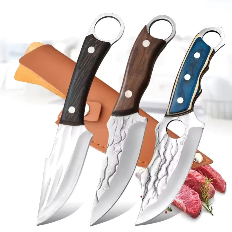 GuanQi Handgeschmiedetes Allzweckmesser aus Edelstahl mit Holzgriff - Bild 3