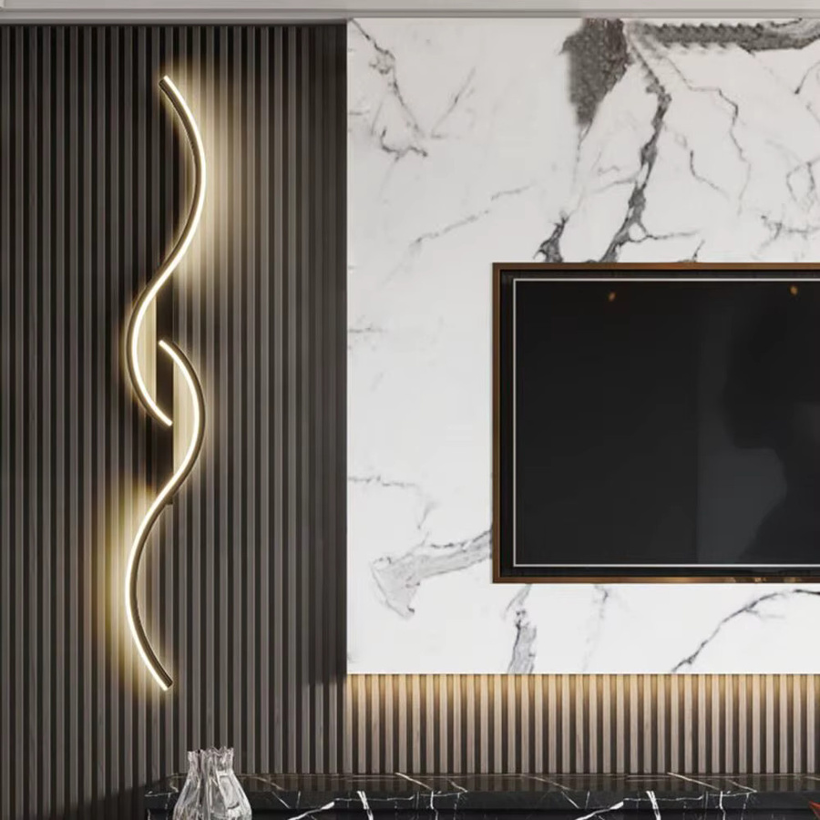 Sanoni Moderne LED Wandleuchte in Schwarz und Gold für Wohnzimmer, Esszimmer oder Schlafzimmer - Bild 2