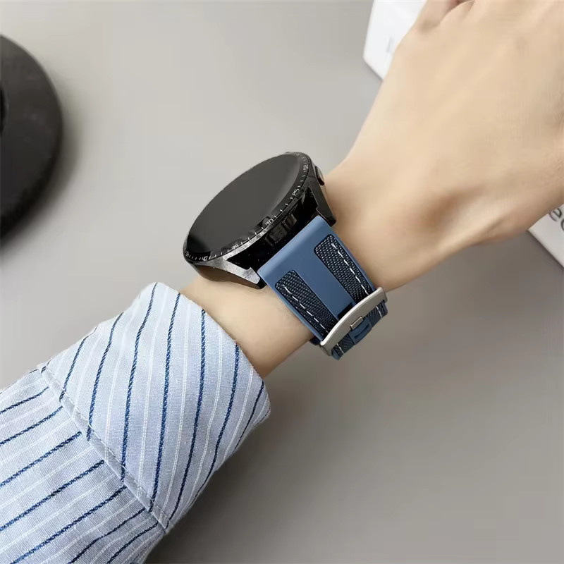 NEY Uhrenarmband Silikon, Schwarz, Unisex, 20mm 22mm - Bild 4
