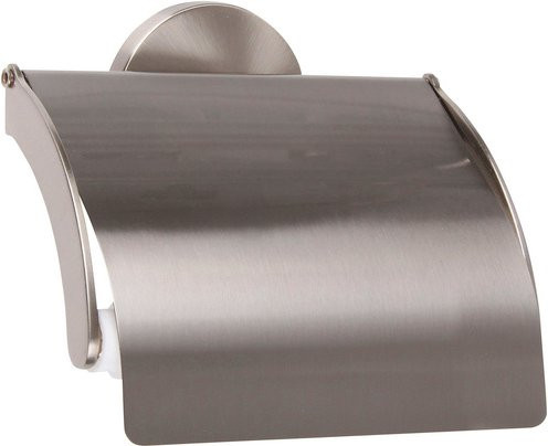 Fackelmann Toilettenpapierhalter Fusion mit Deckel in Chrom Matt, Silberfarben, B/H/T: 13,5 x 13 x 10 cm - Bild 2