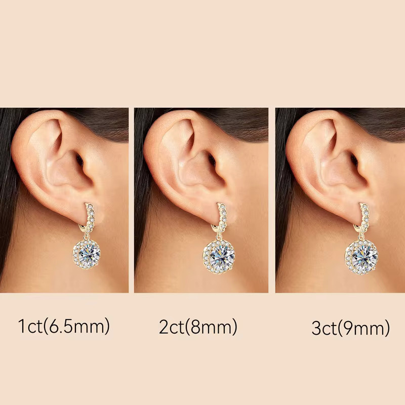 Iogou Creolen, 925 Silber, Moissanite, Damen - Bild 4