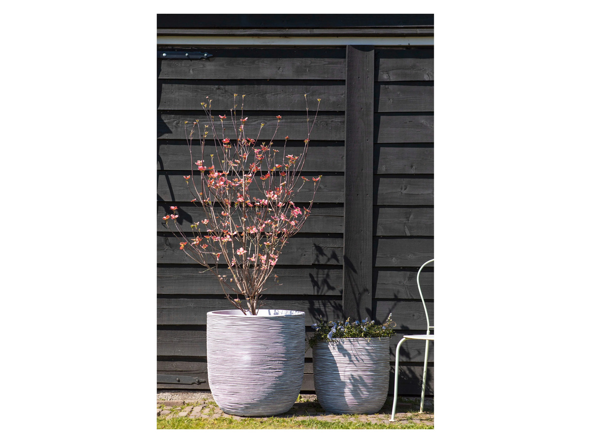 Capi Europe Blumentopf Nature Rib Kugel in Elfenbein, B: 35 cm, T: 34 cm, H: 34 cm - Bild 2