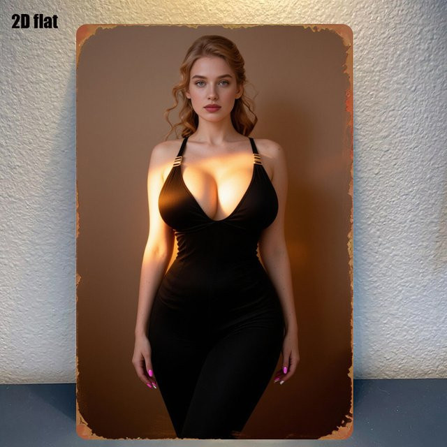 CIFBUY Metall-Wandkunst Schwarzer Bodysuit Dekoration für Wohnzimmer und Schlafzimmer, Breite: 20,32 cm, Höhe: 30,48 cm - Bild 1