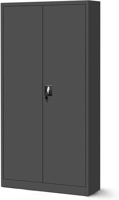 Jan Nowak Aktenschrank Büroschrank aus Stahl in Anthrazit, H 195 x B 90 x T 40 cm - Bild 1