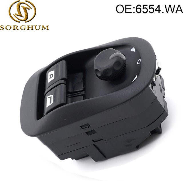 SORGHUM Elektrischer Fensterheberschalter Master Button für Peugeot 206, Farbe: Schwarz - Bild 1